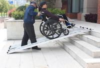 Plegable doble rampas para discapacitados en silla de ruedas portátiles