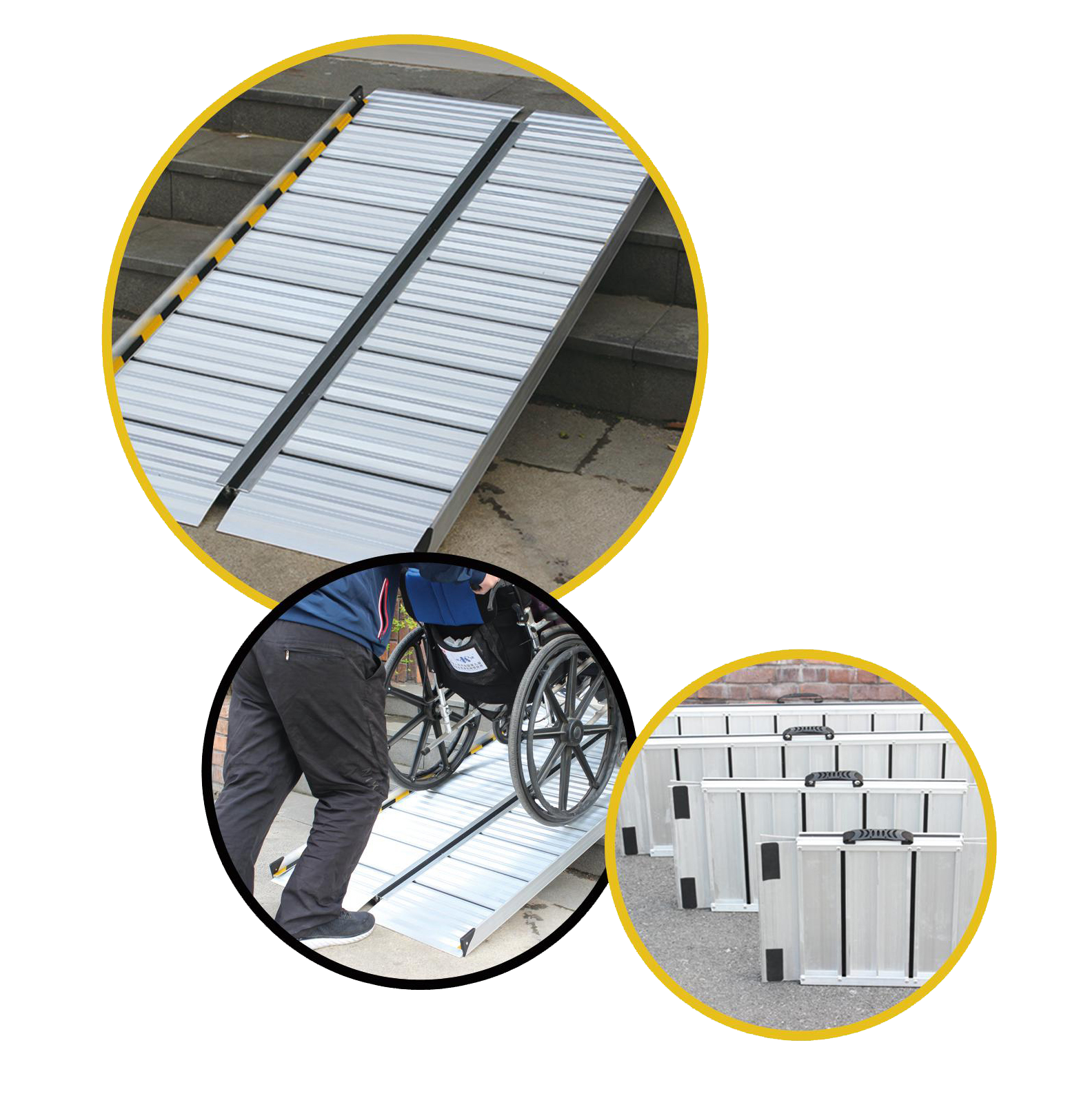 Izquierda y derecha plegable portátil rampas de aluminio para viviendas